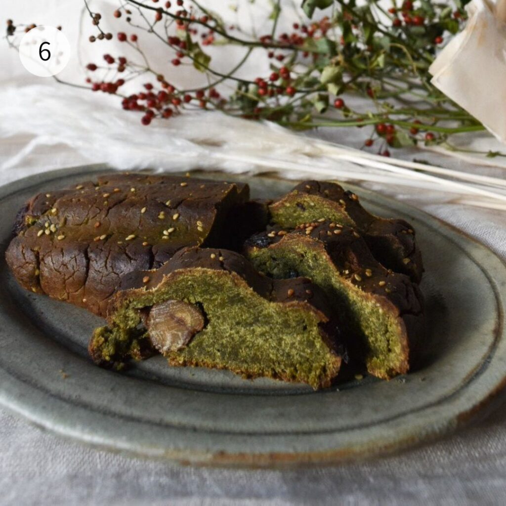 米粉で作ったシュトーレン(栗と抹茶)