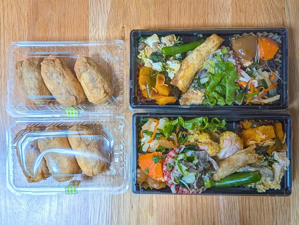 GO＆Vegeの本日のおかずセット＆酵素玄米のおいなりさん